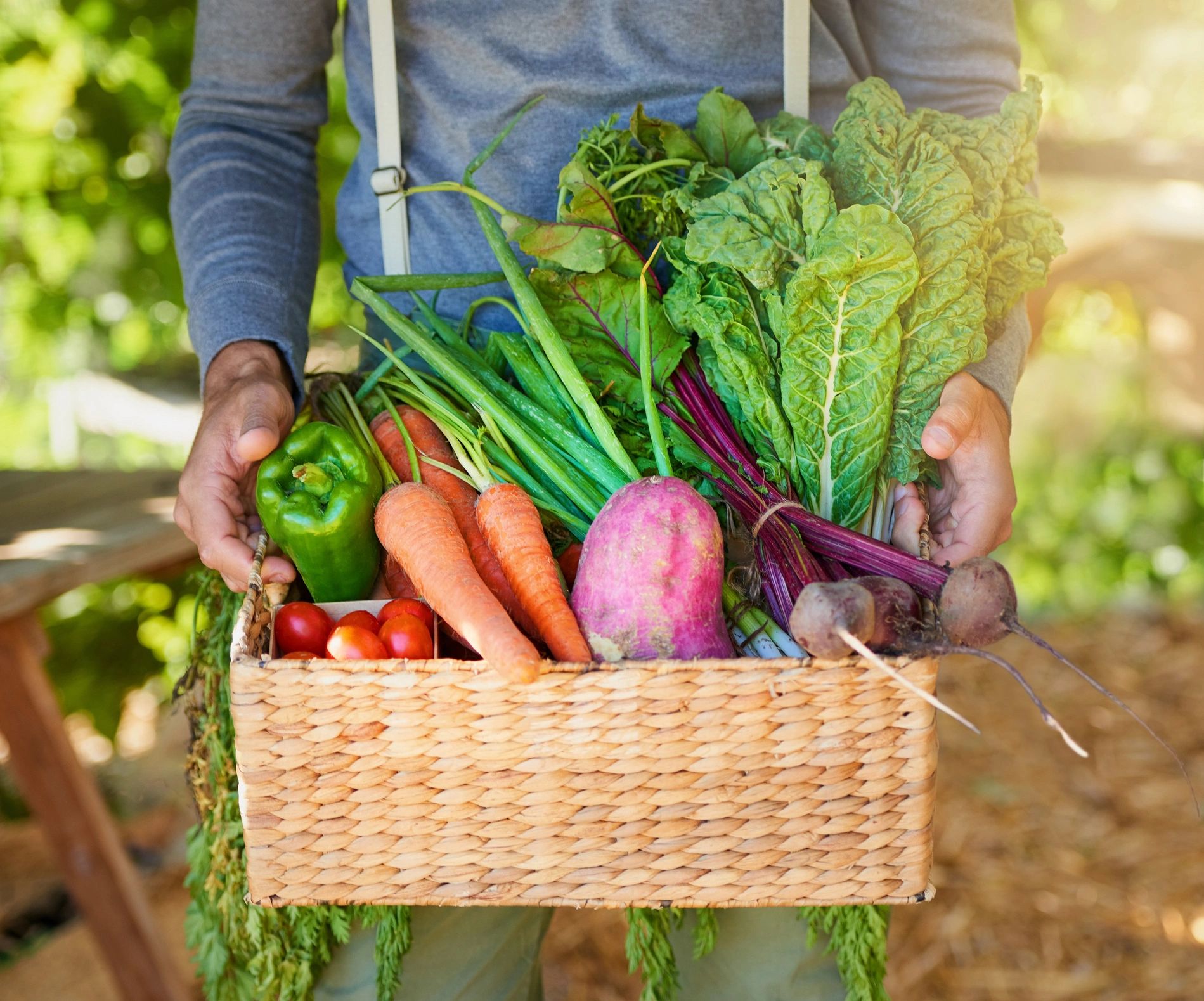 farmers market produce basket